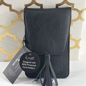 K Carroll Harper Crossbody Bag Purse RFID Black NEW